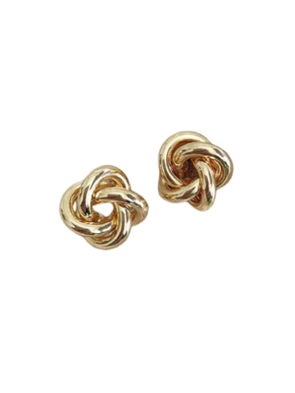 Classic Gold Knot Stud Earrings by - Picture 2 of 3